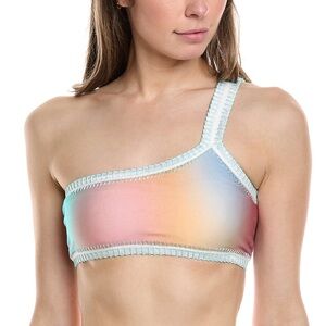 PLATINUM INSPIRED BY SOLANGE FERRARINI Crochet Trim One Shoulder Bandeau Bikini